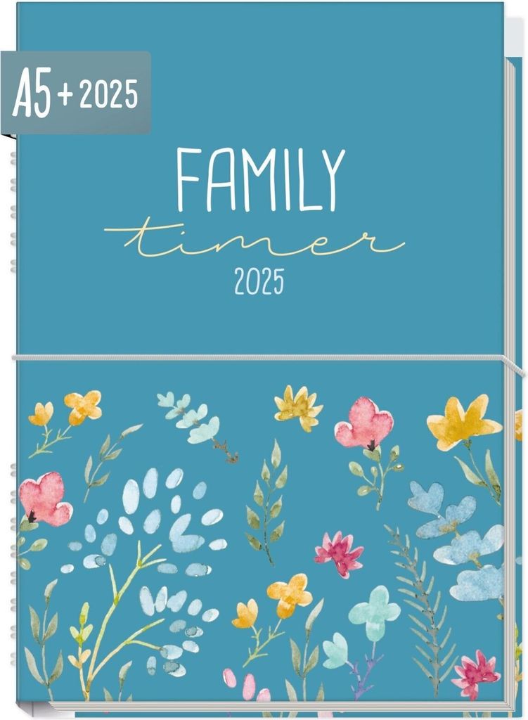 Family-Timer 2025 / 12 Monate / Happy Flower / Häfft-Verlag Produktbild 1