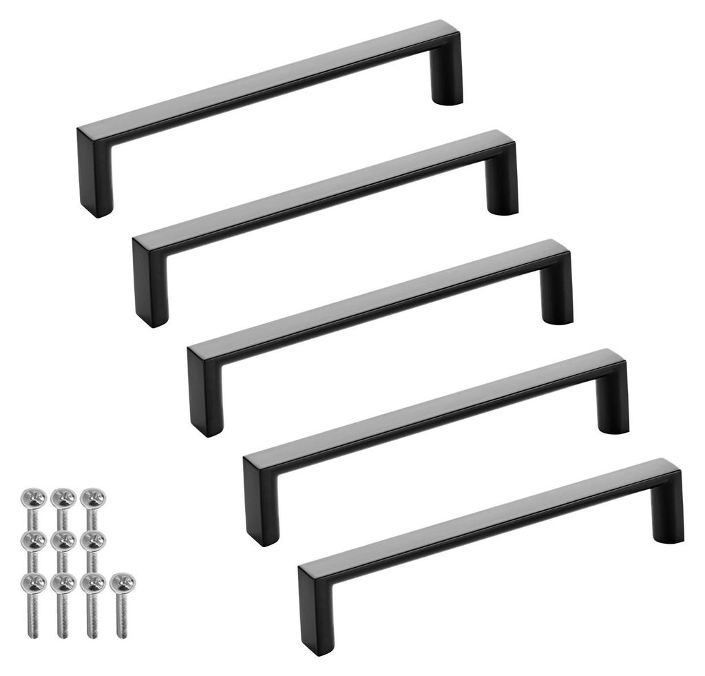 SOTECH Möbelgriff BLACKLINE XI Schrankgriff – Bohrabstand 128 mm, schwarz matt (5 Stück)