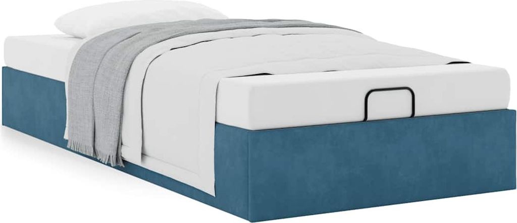 Ottoman-Bett ohne Matratze Dunkelblau 100x200 cm Samt