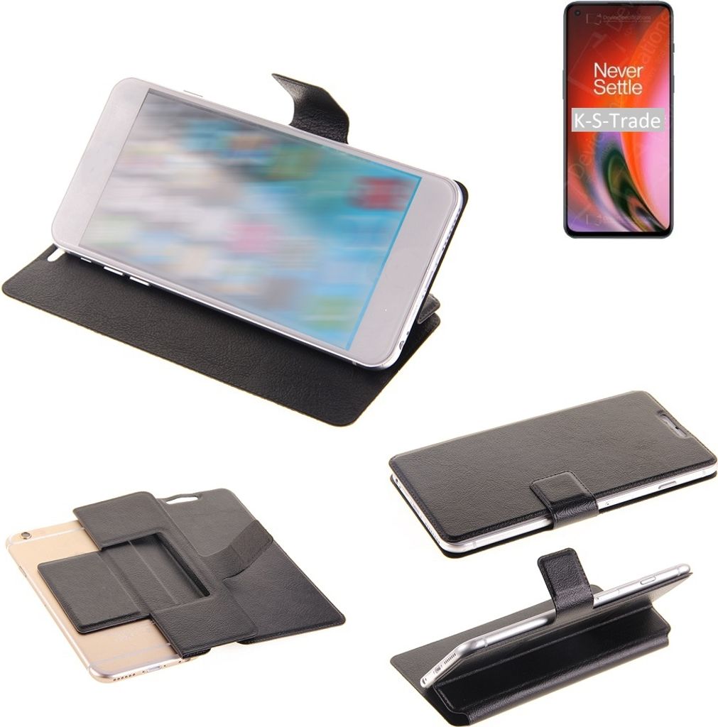 K-S-Trade Schutzhülle kompatibel mit OnePlus Nord 2 5G Schutzhülle Flip Cover Klapphülle Wallet Case Slim Handyhülle bookstyle schwarz