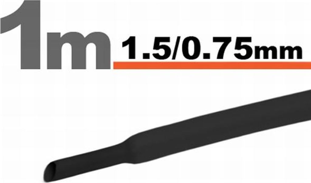 20 x 1 Meter Schrumpfschlauch Schwarz 1,5/0,75 mm – 20 Stück à 1 Meter – Schrumpfschlauch zur Isolierung und zum Kabelschutz – Geeignet fü...