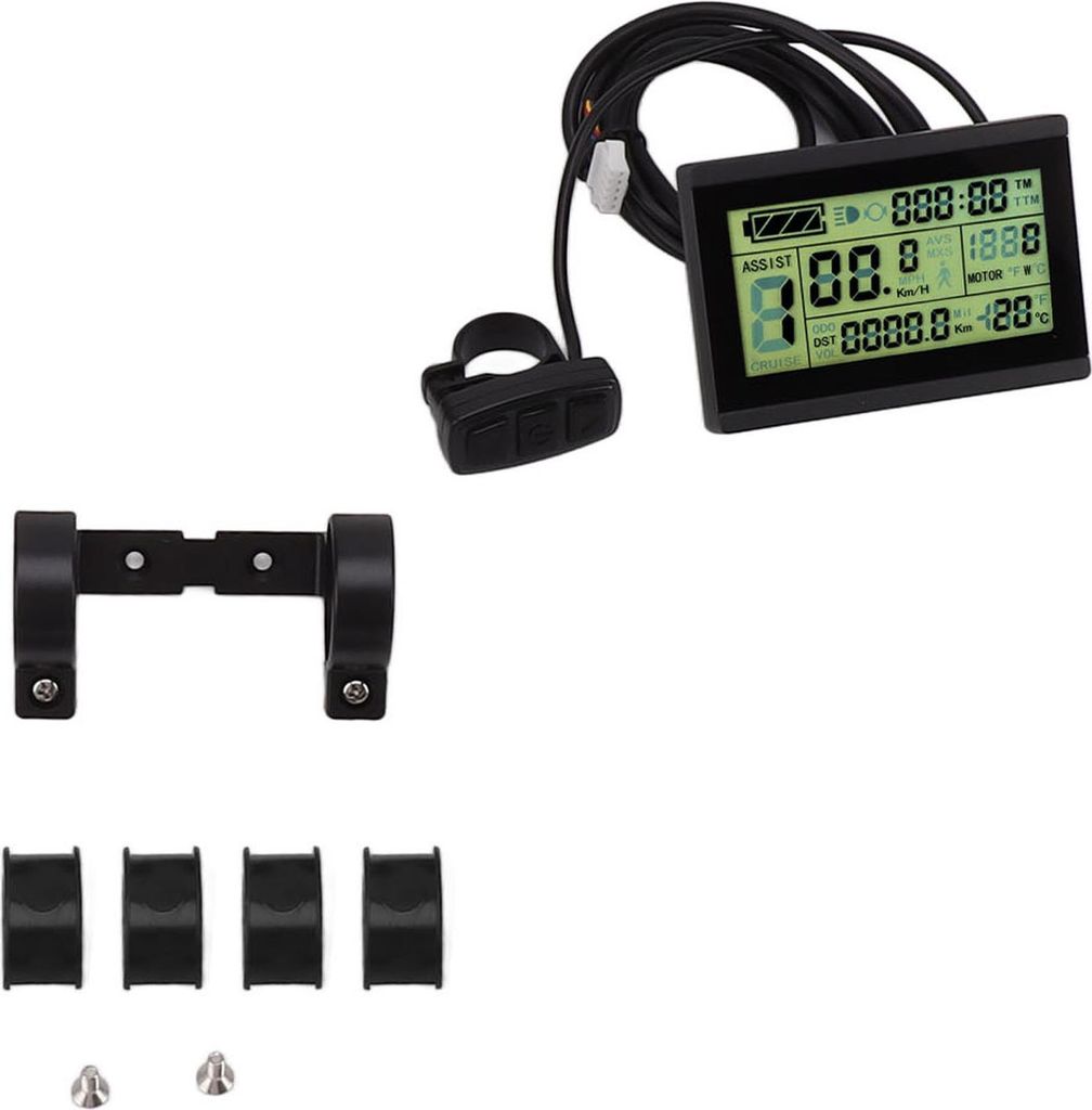 LCD3U ELEKTRISCHE BIKE LCD -Anzeigemesser ABS SM Kopfbildschirm -Bedienfeld mit USB -Anschluss für 24 V 36 V 48 V Lithium -Modifikation
