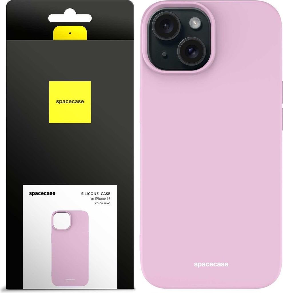 Spacecase Silikonhülle iPhone 15 flieder