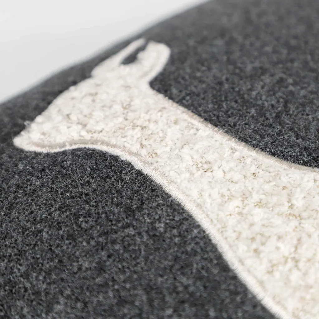 Housse de Coussin Décorative Bouclé Kitz Sportalm Anthracite 40x40 - 5