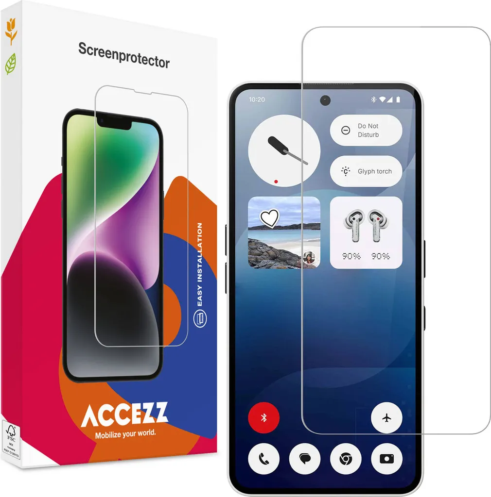Niente Phone 3a, Niente Phone 3a Pro Screenprotector: Accezz Gehard Glas Screenprotector - Trasparente