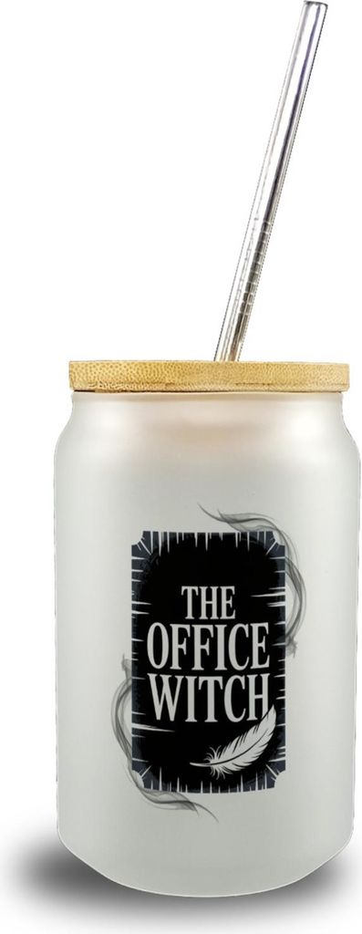 The Office Witch Parodie Trinkglas mit Bambusdeckel
