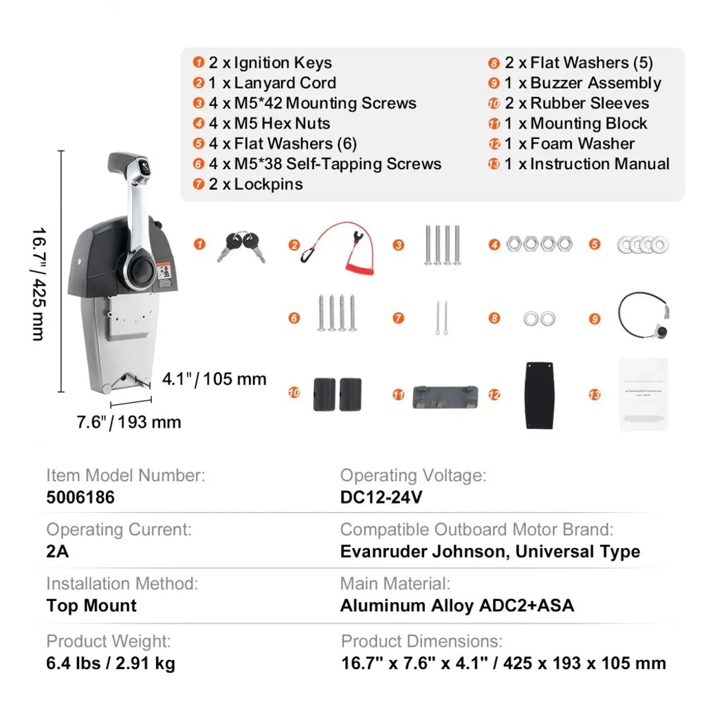 Boîtier de Commande Marine pour Rénovation de Bateau Johnson Evinrude - 7