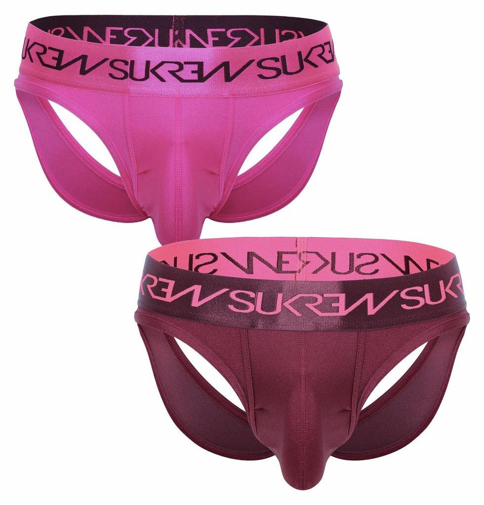 SUKREW V-Thong Multipack 1x Party Pink + 1x Claret - Größe S