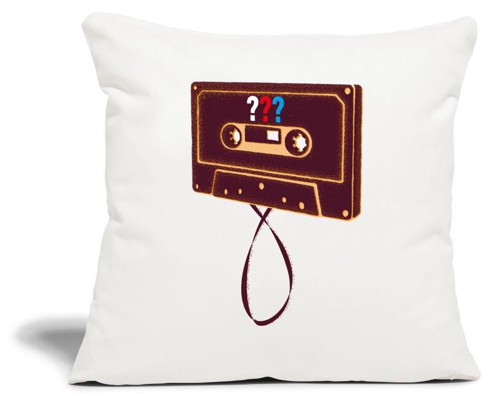 Spreadshirt Die Drei Fragezeichen Kassette Kissenbezug 45x45 cm, One size, Naturweiß