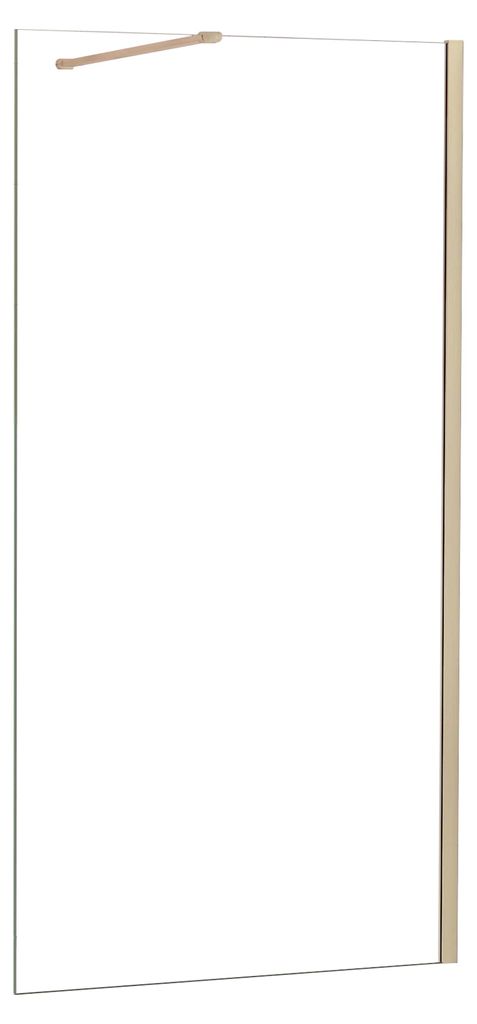 Duschspa Walk-In Dusche 100x200cm Gold gebürstet Duschwand Produktbild 