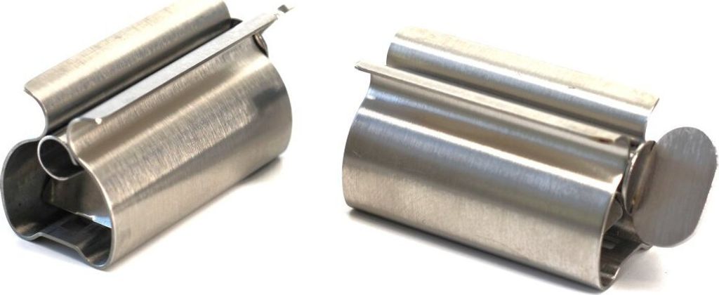 2er Set Edelstahl Tubenpresse mit Stehfunktion, 8x4x3 cm, Produktbild 