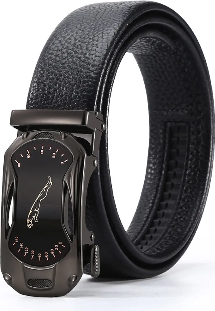 Cintura INF Pelle Nera Model 2: Sistema a Cricchetto e Design Casual