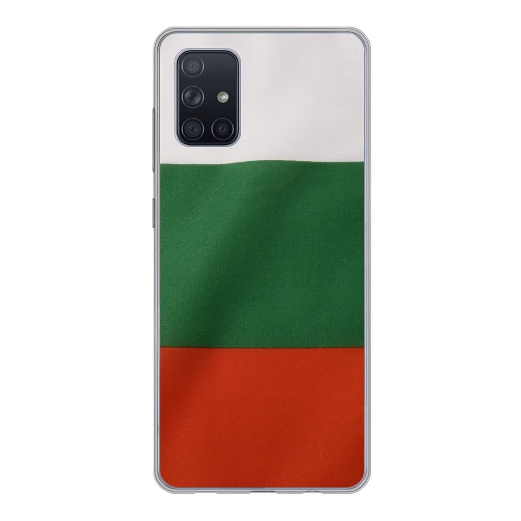 MuchoWow Handyhülle Schutzhülle Hülle für Samsung Galaxy A51 5G Nahaufnahme der Flagge von Bulgarien Silikon Softcase Handy Hülle - Abbildung
