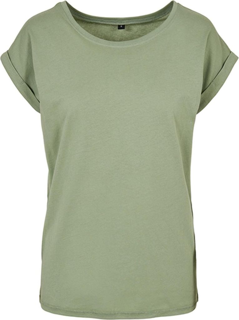 Build Your Brand BY021 | Ladies Extended Shoulder Damen T-Shirt - Farbe: Magic Salvia - Größe: 5XL