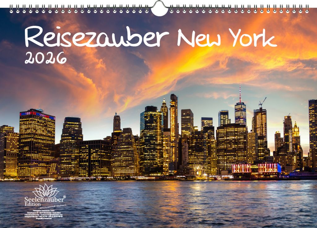 Reisezauber New York DIN A3 Kalender für 2026 Amerika USA Stadt Reise Land Urlaub - Seelenzauber