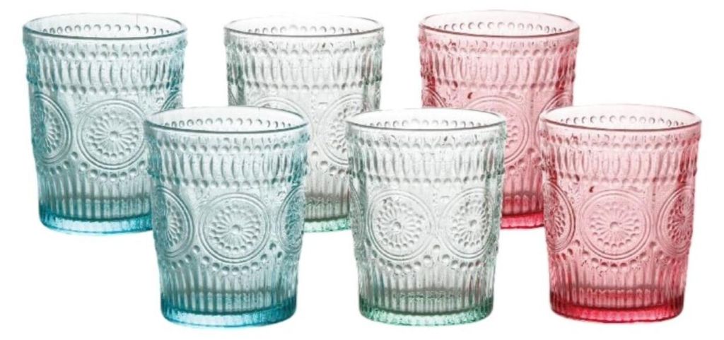 sada 6 sklenic na pití 300 ml ve vintage retro designu - Obrázek produktu 