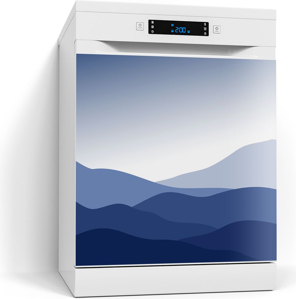DEQORI Magnetmatte Spülmaschine beschreibbar 60x60 cm 'Berge im Blauschleier' Magnetfolie