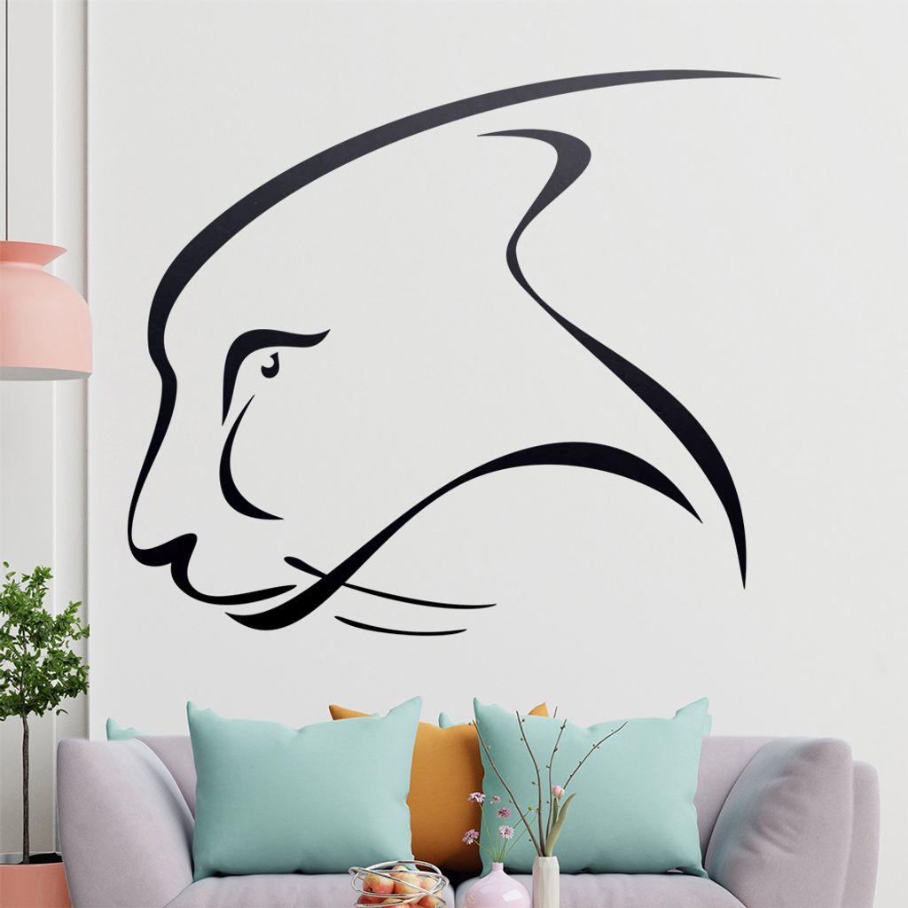 Raubkatze Linien Wandtattoo in 6 Größen - Wandaufkleber Wall Sticker - Dekoration, Küche, Wohnzimmer, Schlafzimmer, Badezimmer