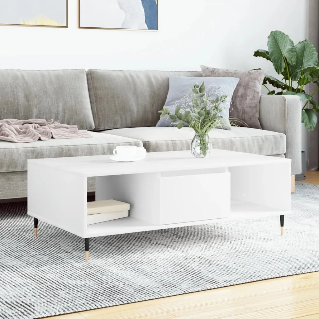 Maison Exclusive Tavolino Design Bianco 104x60x35 cm Legno Multistrato