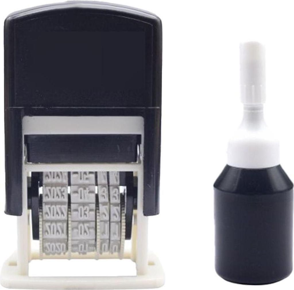 Simple Business automatischer Rückseitenstempel mit Datumsstempel, digitaler Stempel