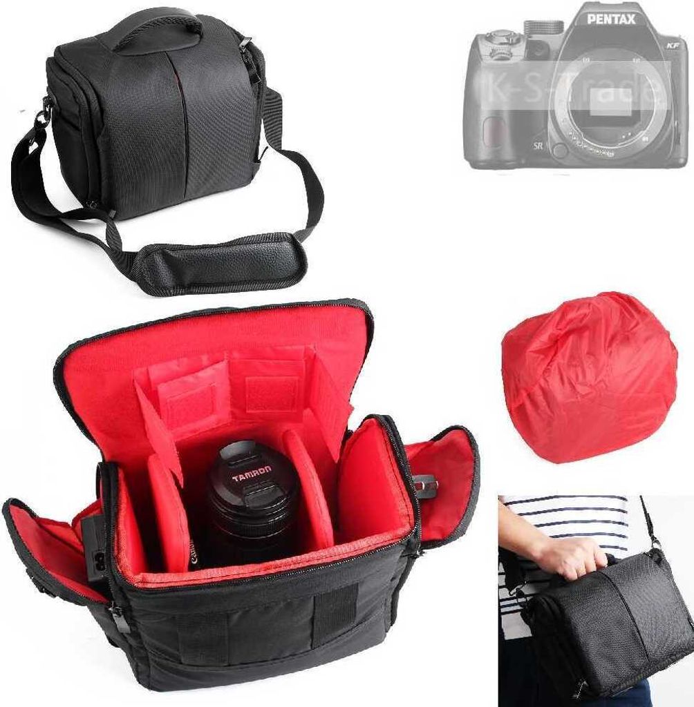 K-S-Trade Kompatibel mit Pentax KF Kameratasche Fototasche Schultertasche Zubehör Tasche einteilbare Trennwänden für Systemkamera, DSLR DSLM SLR,