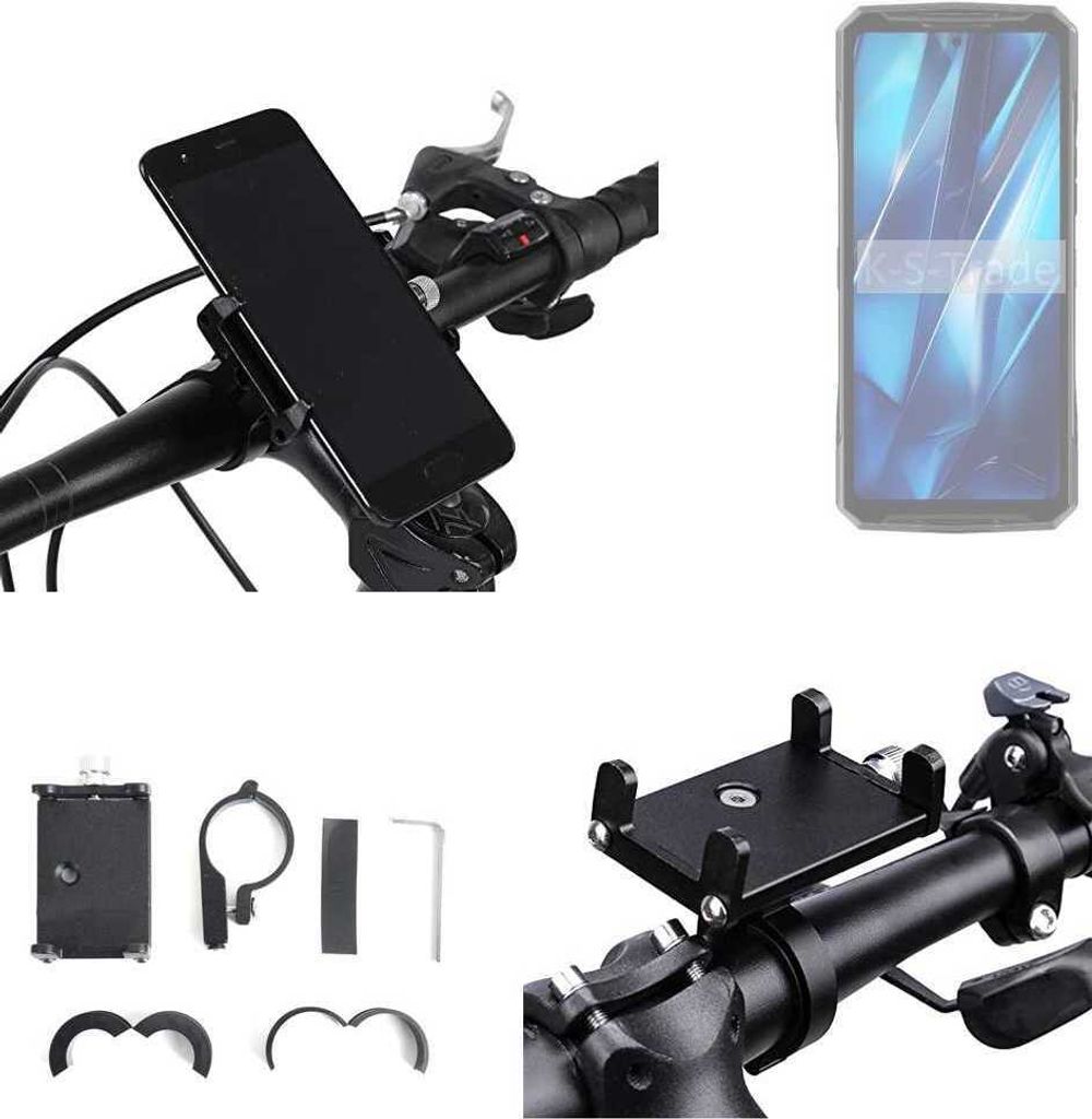 K-S-Trade Handyhalterung für das Fahrrad kompatibel mit Doogee DK10 Halter Lenkstange Fahrradhalterung Motorrad Bike Mount Befestigung Smartphone