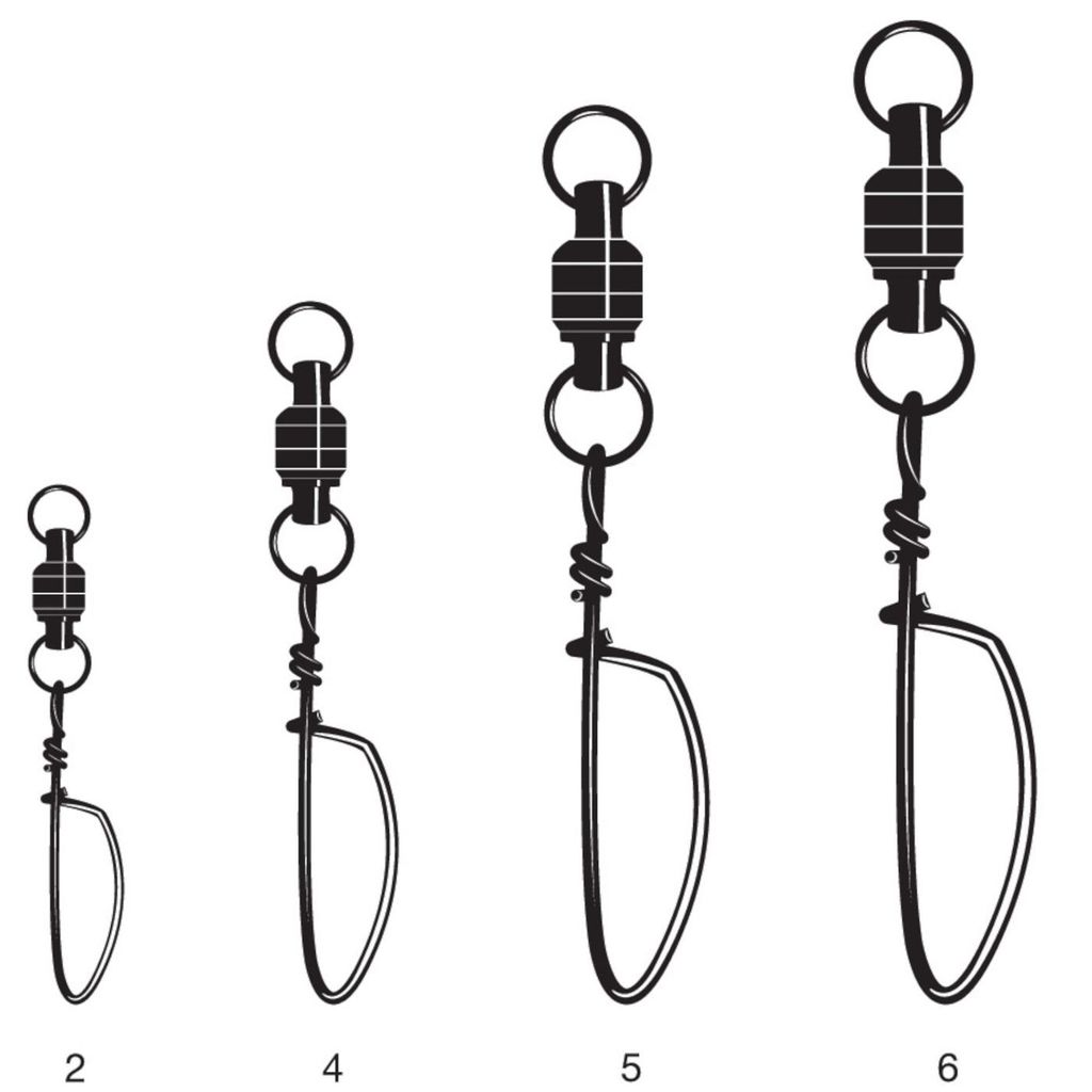 VMC 3261 Stainless Rolling Swivel with Snap - Angelwirbel, Größe / Tragkraft / Packungsinhalt:Gr. 6 / 300lbs / 2 Stück