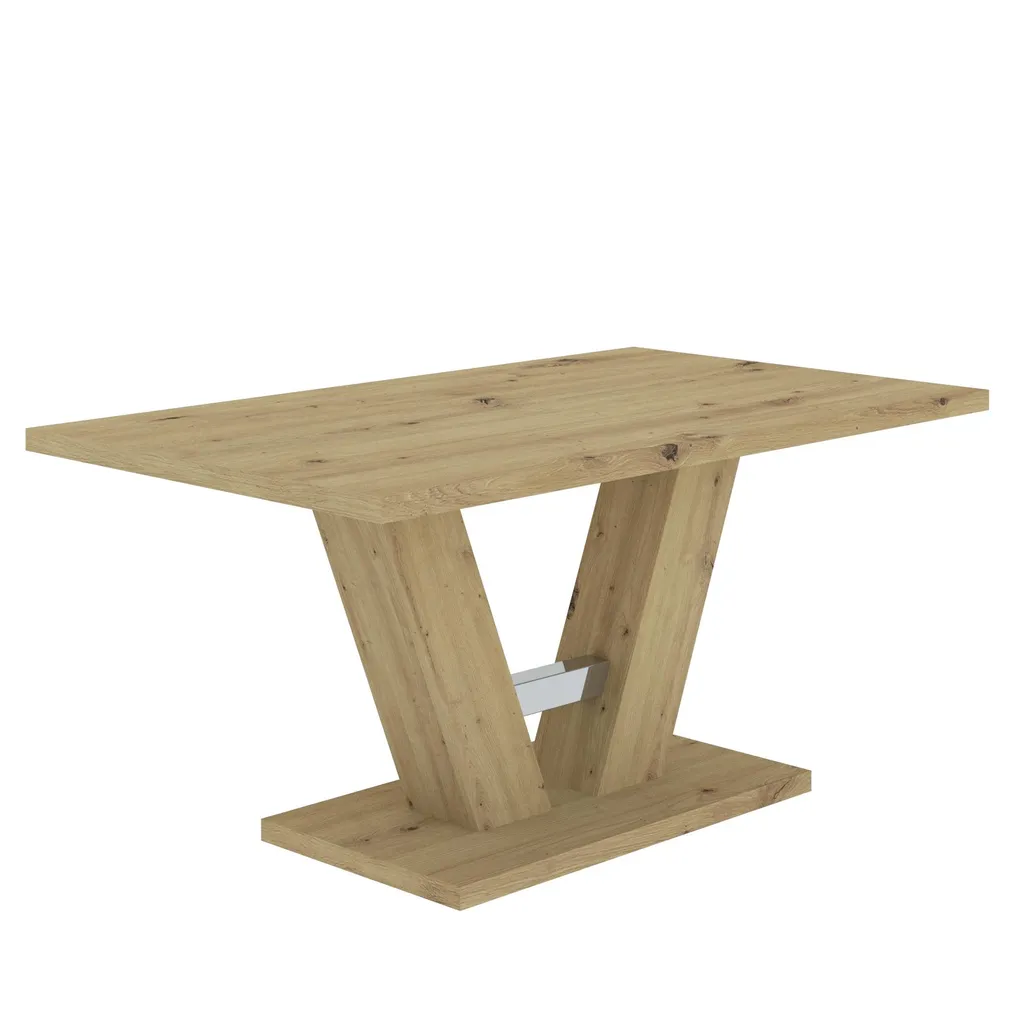 Table à manger modulable BEVERLY pour réception familiale en chêne artisan