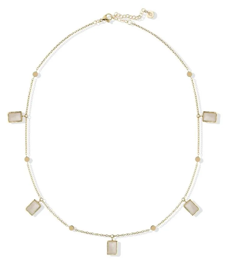 Collier plaqué or pendentifs LJ2854 - Bijou de soirée et cérémonie
