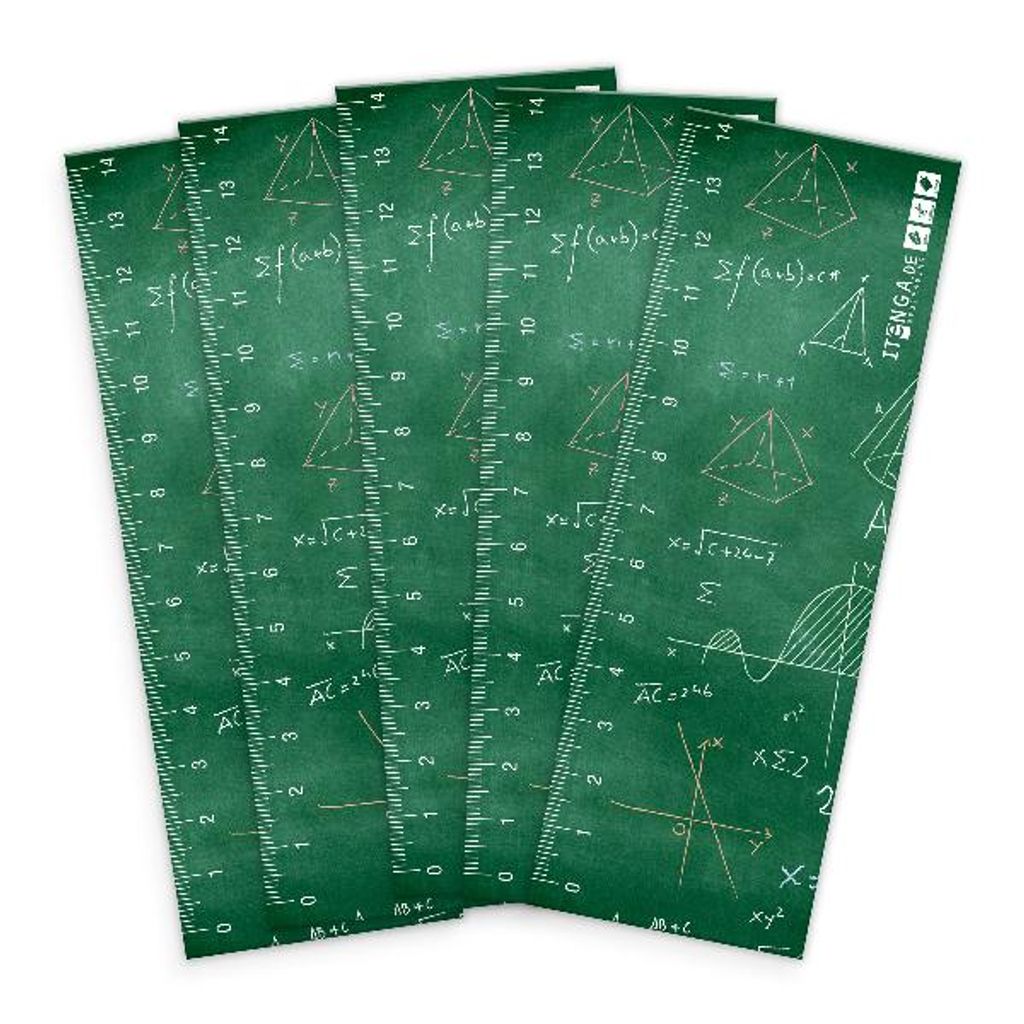 itenga 5x Lesezeichen Formeln 5,1 x 14,8 cm 300 g/m² folienkaschiert glänzend