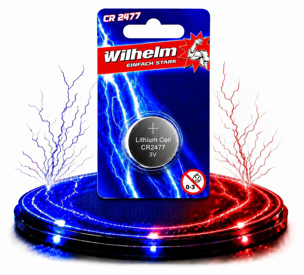 1 x CR2477 WILHELM Bateria litowa guzikowa 3V 1070 mAh ø24 Zdjęcie produktu  Obraz wygenerowany przez AI