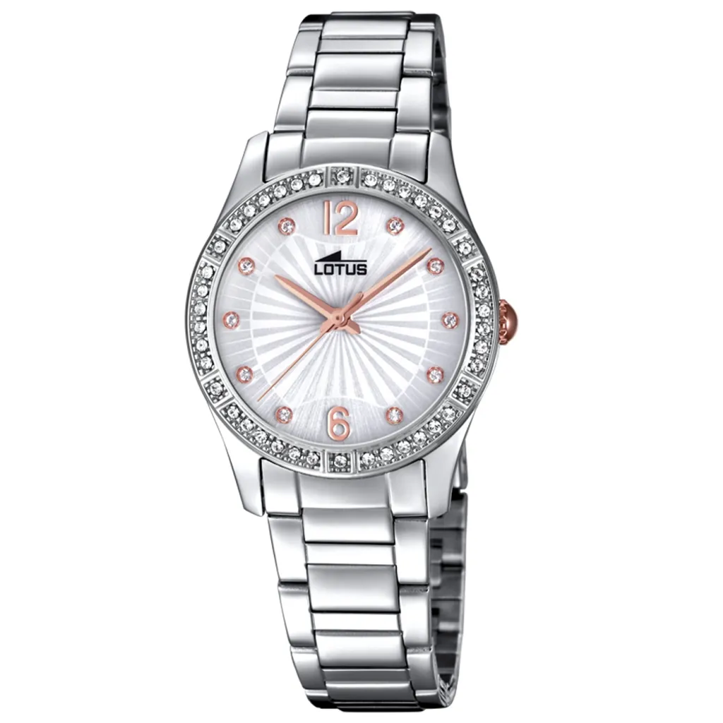 Montre Femme Lotus Grace Argentée Sertie de Cristaux Brillants 18383/1