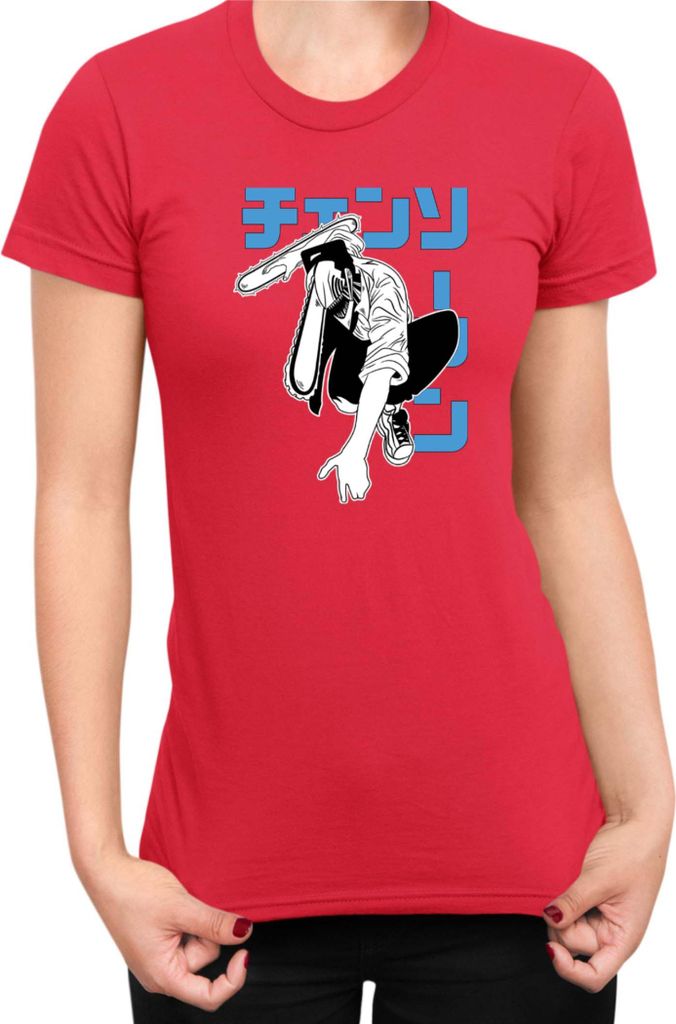 Damen T-Shirt Manga Japan Anime Comics Animation Chainsaw Anime manga Man 06, Lady XS / Rot