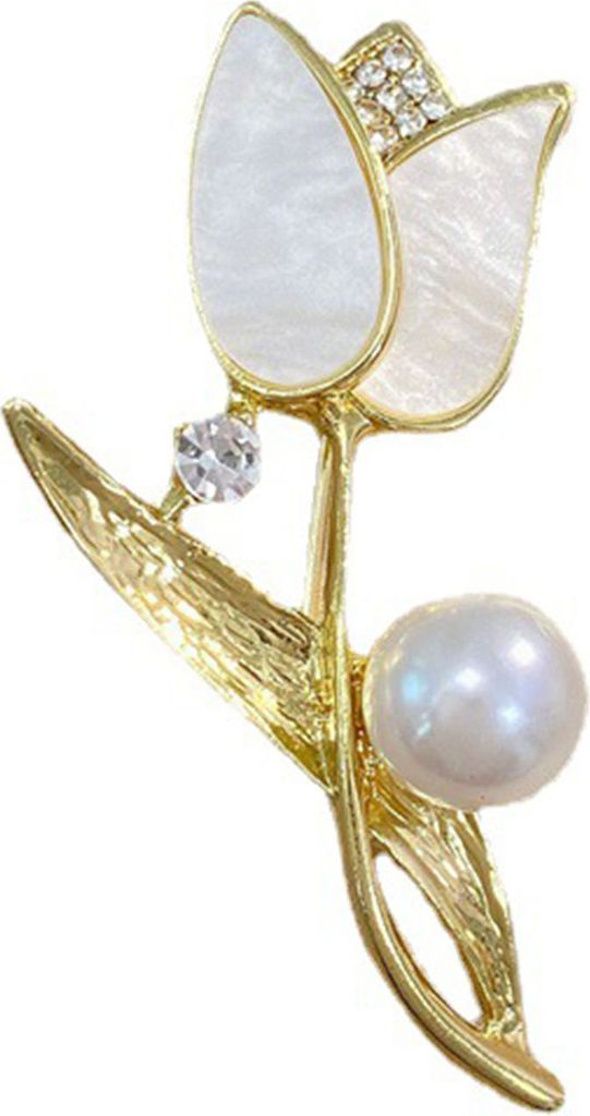 Tulpenbrosche, elegante goldene Blumen-Anstecknadel, oxidationsbeständiger, rostbeständiger Legierungsschmuck für Damen