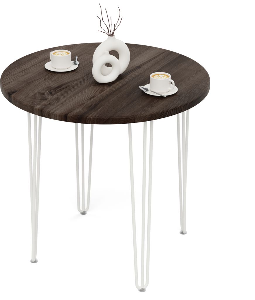 LAMO Manufaktur Tisch rund 80 cm | Holztisch rund, Esstisch für 2 Personen | Runder Tisch für Küche, Esszimmer | Stärke: 28mm, Farbe: Ebenholz,...