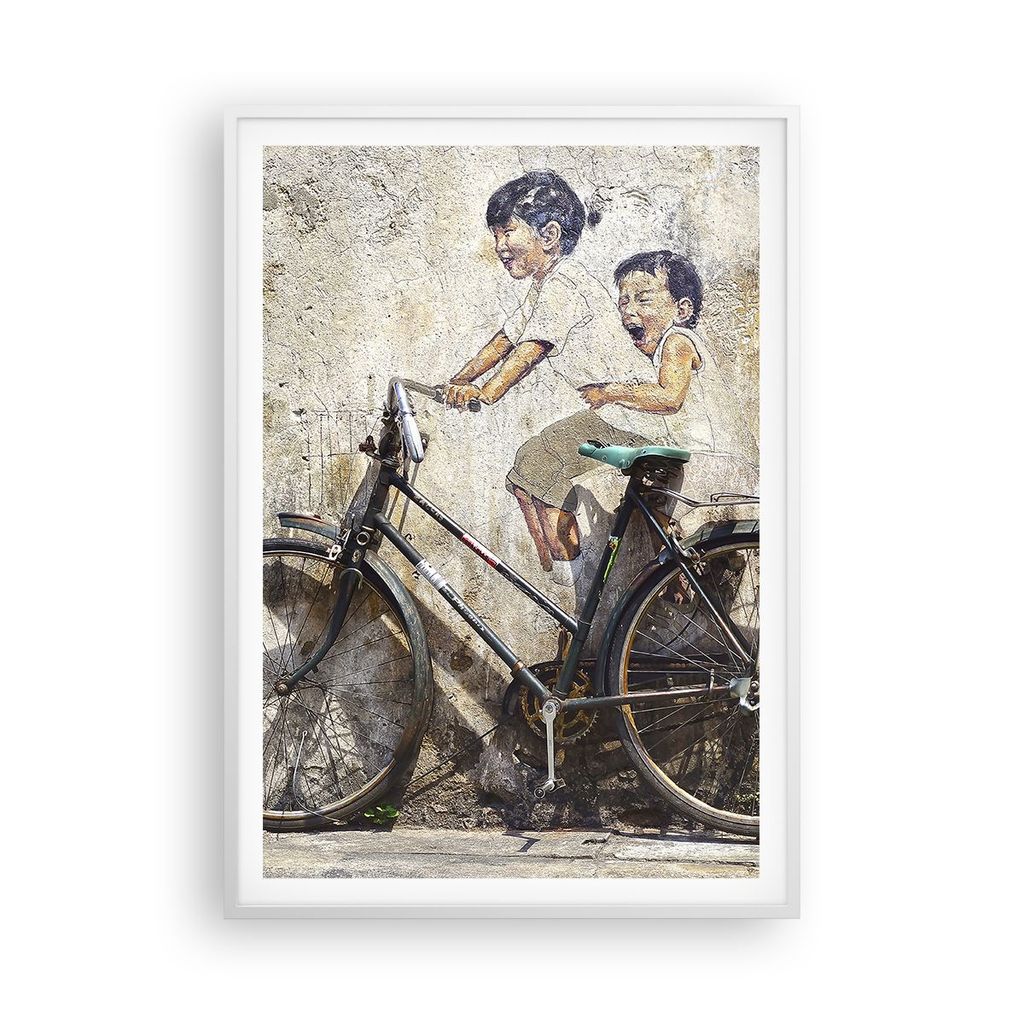 Gerahmtes Poster - Weißer Rahmen - Graffiti modern - 70x100 cm - Wand Bild - Wanddeko - Wandbilder - Kunstposter - Wandposter - Bilderrahmen - Bil...
