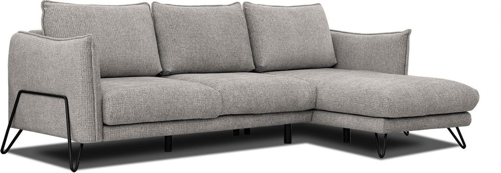 HOSTEN, Ecksofa rechts 4-Sitzer in Stoff, taupe