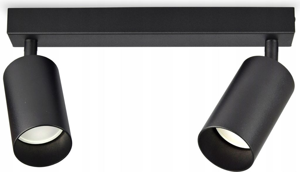 Luxolar - Led Deckenleuchte aus Metal Schwenkbar 2-flammig - Hängelampe schwarz GU10 15W - Deckenlampe wohnzimmer, Schwarz Metal