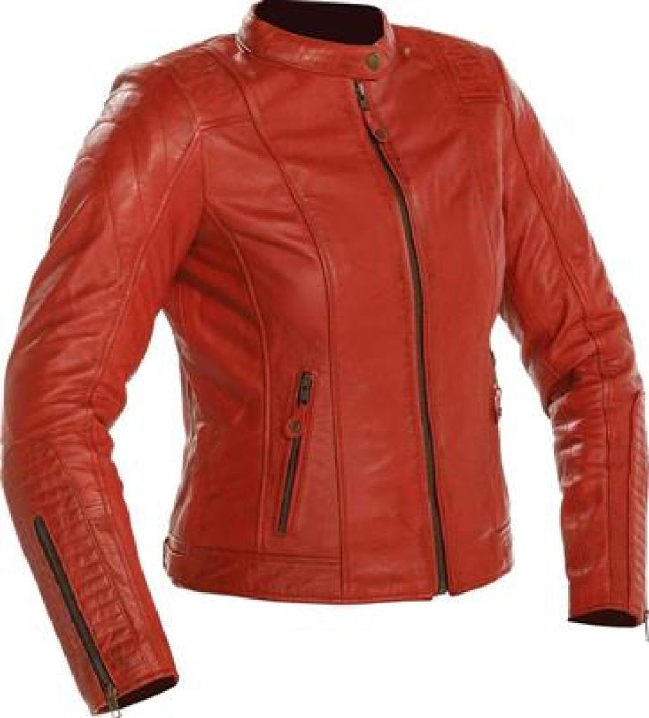 Richa Lausanne Damen Motorrad Lederjacke, rot, 46
