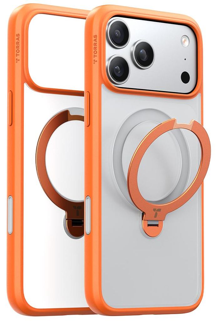 TORRAS Ostand Spin Series iPhone 17pro Hülle Orange– 360° Produktbild 