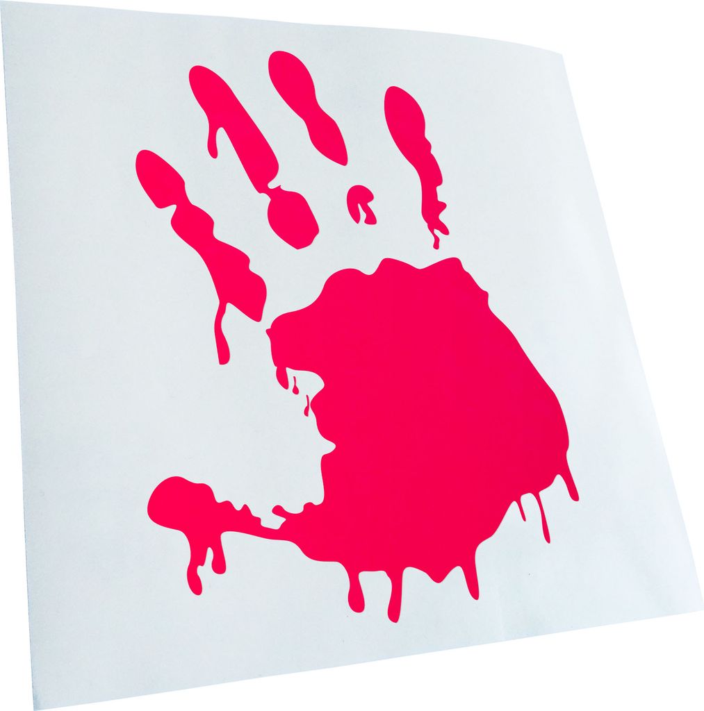 Kiwistar - Autoaufkleber - neonpink - 60 x 44 cm - Zombie Hand - Heckscheibenaufkleber - Aufkleber für Auto Kfz Fahrrad, LKW, Truck Mofa