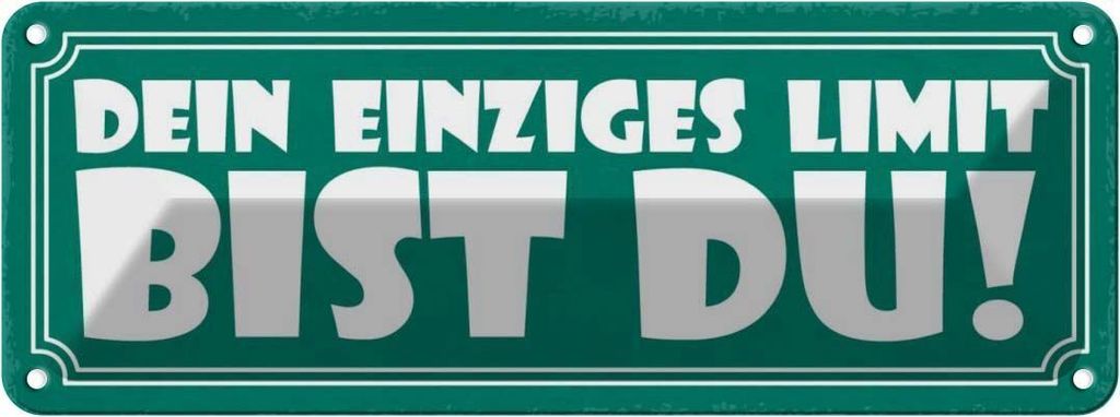 vianmo Blechschild 10x27 cm dein einziges Limit bist Du Dekoration Spruch Zitat