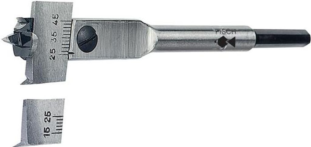 Zentrumbohrer Type 0500 Bohr-Ø 15-45mm L.130mm Schaft 6-kant FISCH-TOOLS