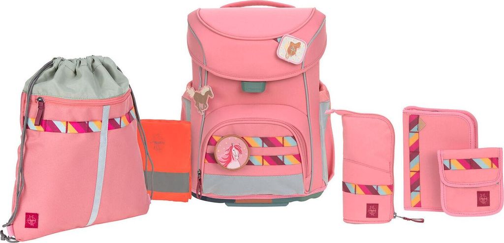 Lässig Schulranzen Set 7-teilig, Slim Unique pink Produktbild 
