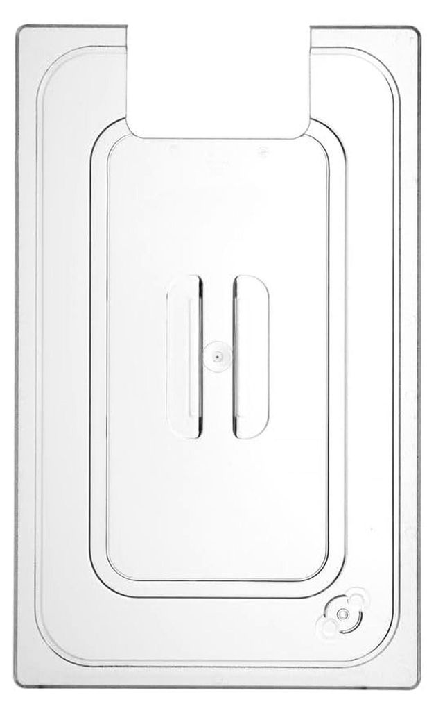 Gastronorm Deckel mit Aussparung für Sous-Vide-Stick, für Gastronormbehälter, temperaturbeständig von -40° bis 110°C, GN 1/2, 325x265mm, tran...