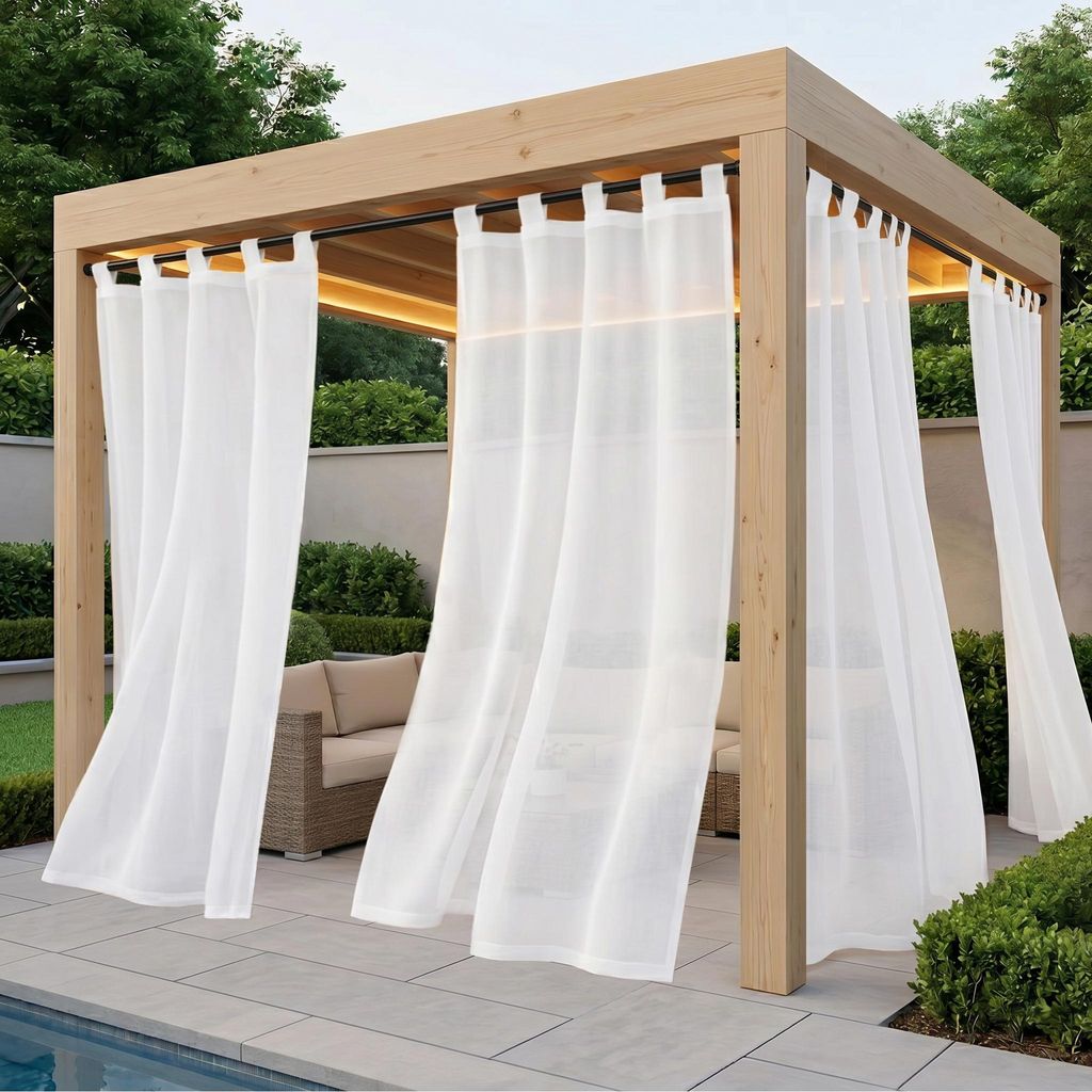 Outdoorvorhänge Wasserdicht Transparent Vorhang mit Produktbild 