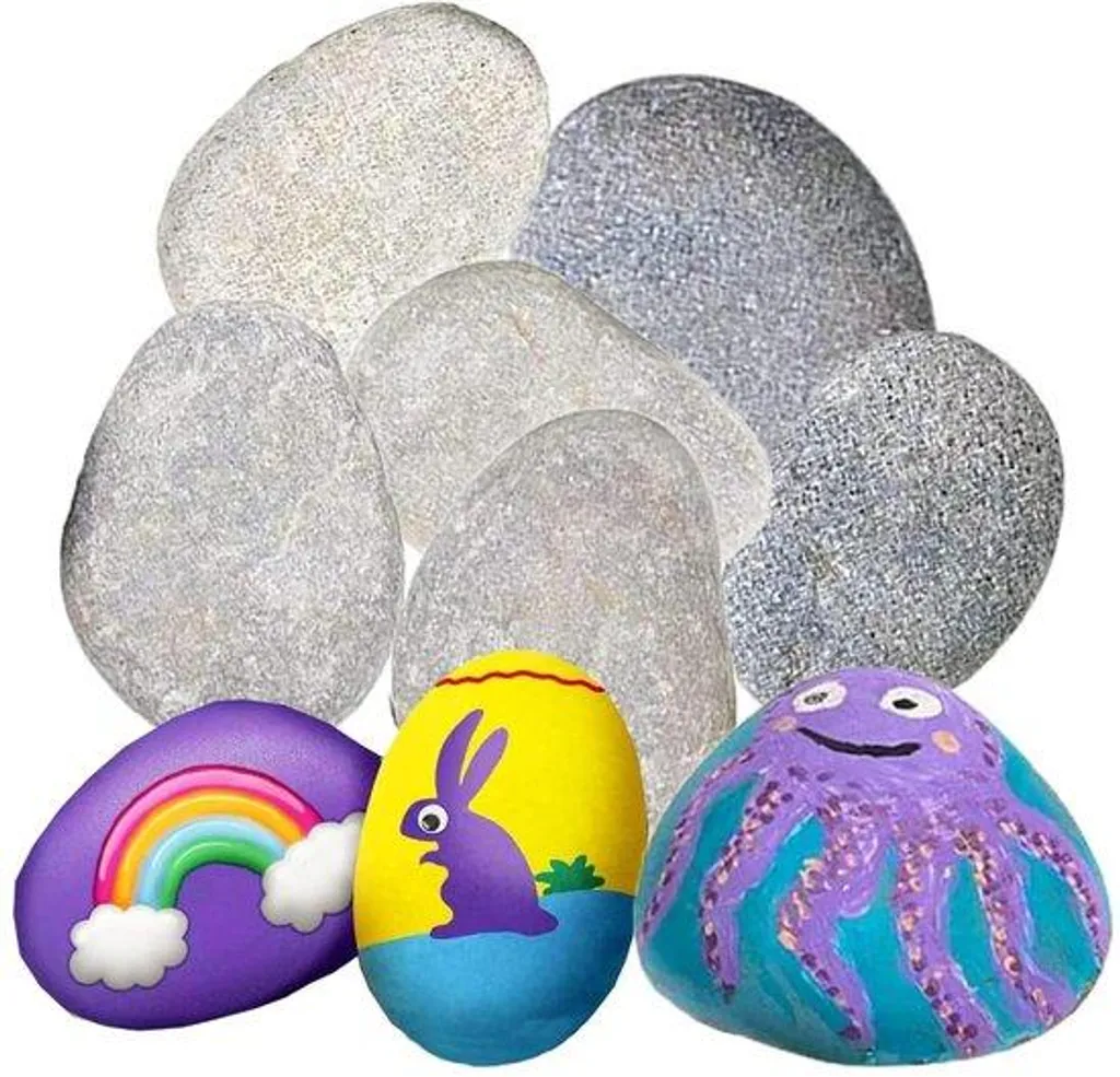 9 Grands galets plats de plage 3-5cm - Surface lisse pour décoration
