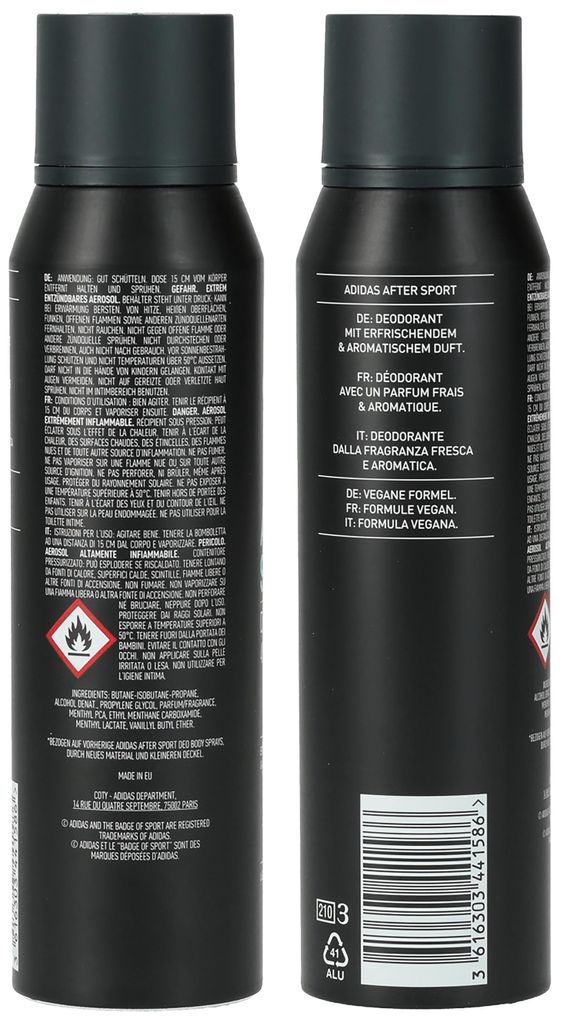 Adidas After Sport Deo-Körperspray 150 ml Produktbild 
