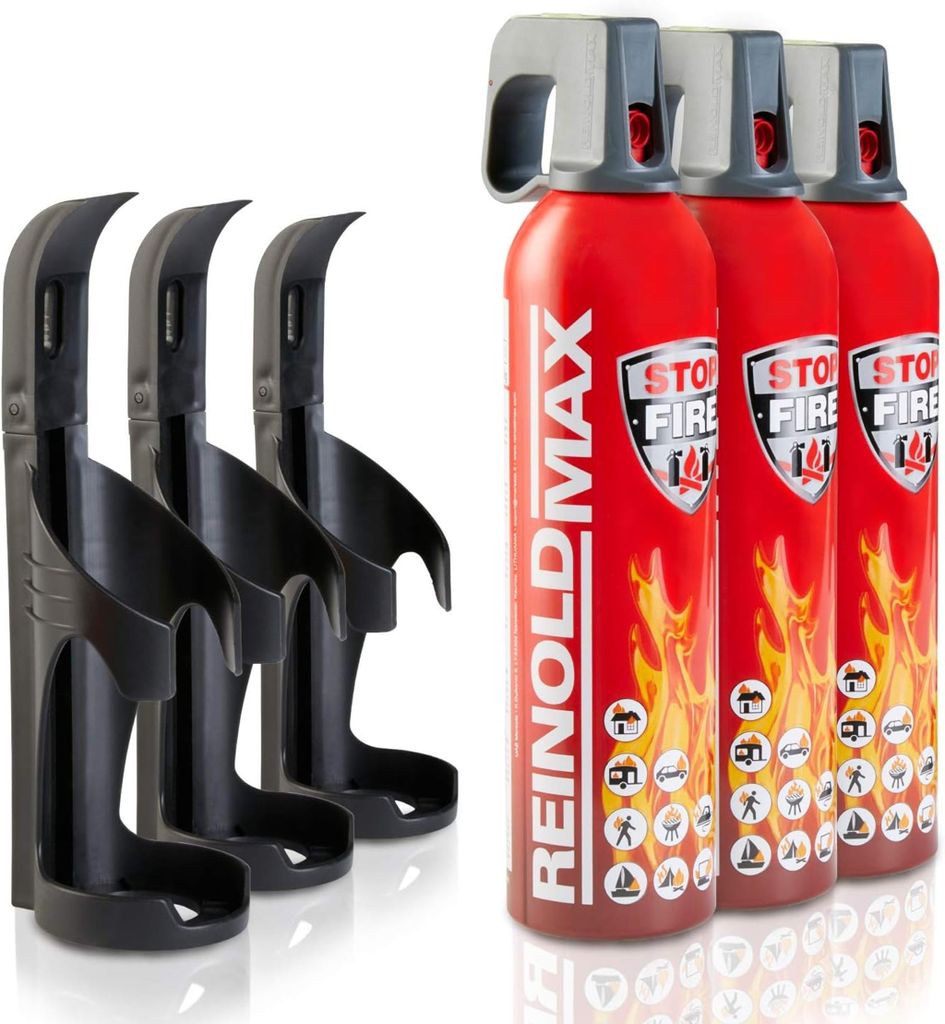 REINOLD MAX Feuerlösch-Spray "STOP FIRE" + 3 Halterungen