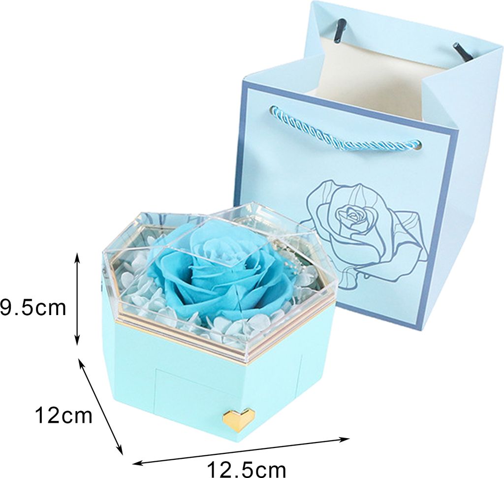 Ewige Rose Halskette Box Geschenk Acryl Schmuck Schublade Box Konservierte Rosen Weihnachten Schmuck Fall Mutter Tag Schmuck Box